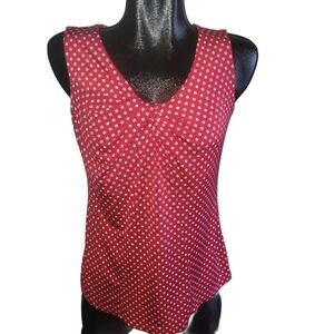 Jennie & Marlis Red and White Polka Dot Sleeveless Top